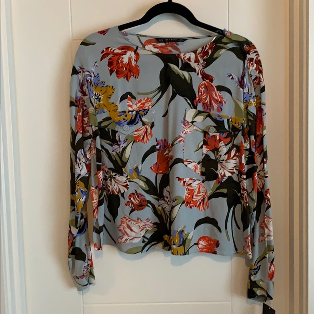 Zara floral blouse